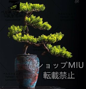 陶芸 置物 環境保護 木製 プラスチック シミュレーション植物鉢植え 人工観葉植物 人工盆栽 造花 偽物 フェイクグリーン