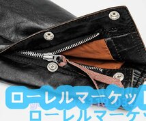 アビエイターライダースジャケット XL(40) Dポケット 姫路レザー A-1 馬革 20\'s 茶芯ホースハイド ブラック 1.3mm サイズ選択可 コサック_画像10