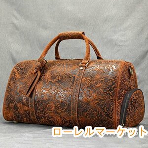 ゴルフバッグ 茶色 旅行鞄 レザー スポーツバッグ 旅行バッグ 本革 出張用 トラベルバッグ 革 バケッ大容量