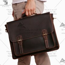多機能 栃木レザー 本革 メンズ 鞄ハンドバッグ ハンドバッグ ヌメ革 ビジネスバッグ_画像3