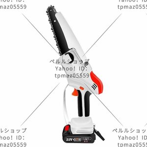 チェーンソー 電動 充電式 ミニチェンソー ポータブル 園芸設備 木材切断 枝打ち 伐採 道具 園芸 農業 2個バッテリー付き