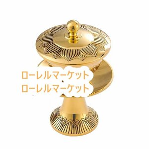 磨き仕上げ 寺院用仏具」極上品 仏教工芸品 「密教法具 真鍮製 蓮華型 茶湯器