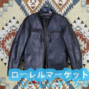 上品 革ジャン アメカジ レザージャケット ライダースジャケット Ｓ～5XL 茶芯ホースハイド 本革 イタリア馬革 1.3mm ユーズド加工