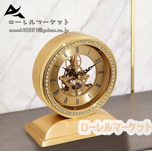 おしゃれ 黄銅 機械 現代 極美品●置き時計 アンティーク調