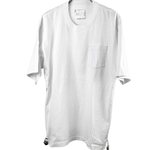 Sacai (サカイ) Zip Up Side Belt Cotton T Shirt (white)