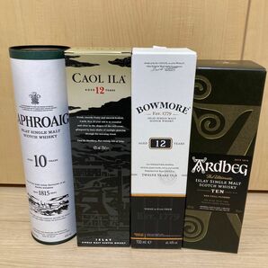 LAPHROAIG 10年 ／ CAOL ILA 12年 ／ BOWMORE 12年 ／ ARdbeg 10年　4種セット