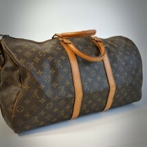 3点同時落札送料半額　ヴィンテージ LOUIS VUITTON ルイヴィトン ボストンバッグ キーポル50 バンドリエール パドロックキー付き_画像3