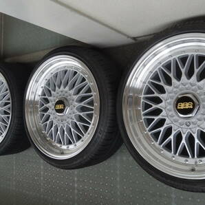 使用期間3ヶ月☆★BBS スーパーRS ルック BBS正規品エンブレム 19x8.5J +42 5H- PCD100/114.3マルチ 4本セット work rays プリウス86の画像1