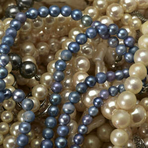 真珠アクセサリー 淡水パール・アコヤ真珠・イミテーションパール・フェイクパール・大量まとめ売り約12kg・ｍ1103003の画像9