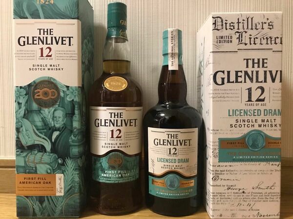 【限定品】ザ・グレンリベット 12年 200周年記念ボトル＆ライセンスド・ドラム 2本セット・THE GLENLIVET 12yo