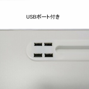 パソコンデスク 折りたたみ ローテーブル ロータイプ USB 60cm幅 収納 スマホスタンド ホワイト1の画像8