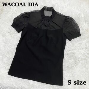 WACOAL DIA ボトルネック シアー チュールブラウス