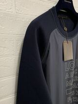 ☆未使用 タグ付 LOUIS VUITTON ルィヴィトン Voyage Sweatshirt コットン スウェット ラグランスリーブ ネイビー トレーナー メンズ (L)_画像3