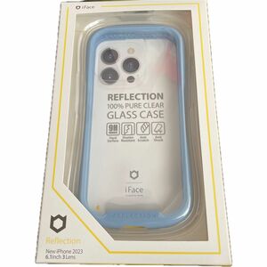 iPhone 15 Pro iFace Reflection 強化ガラスクリア スマホケース 41-959183（ペールブルー）