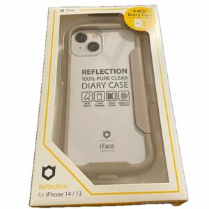 iPhone 14/13専用　iFace Reflection ダイアリー ポリカーボネート クリアケース iFace ベージュ