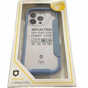 iPhone 15 Pro iFace Reflection ダイアリー ポリカーボネート クリアケース iFace ペールブルー