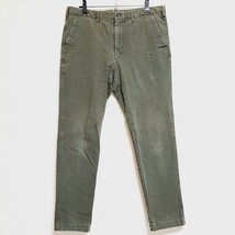 【UNIQLO】ユニクロ チノパン カーキ 深緑 綿 着回し ストレッチ シンプル ラクチン 大人スタイル 美品 紳士 メンズ サイズw88 Y6289HH/_画像1