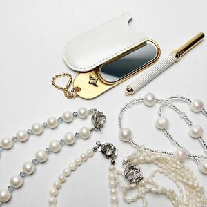 1円〜 パール ネックレス 装飾品 まとめ 6点 アコヤ 真珠 含む 全て本真珠 ミキモト MIKIMOTO 金具 シルバー silver