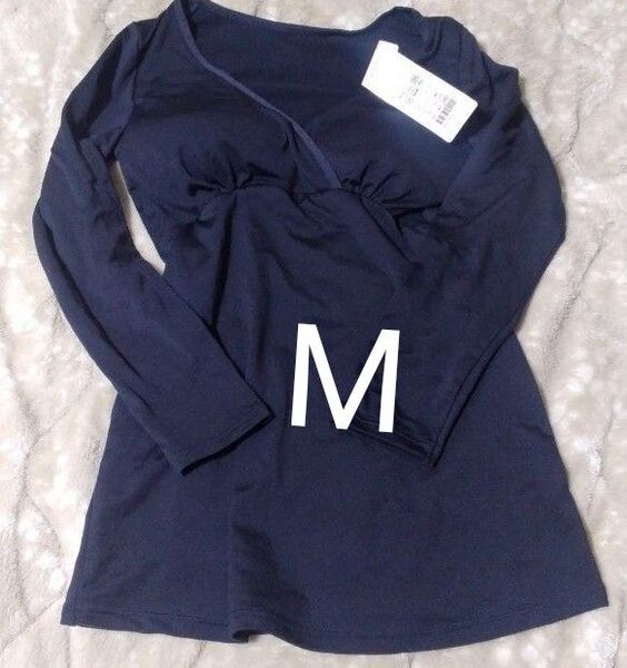 【Mサイズ新品 未使用】マタニティ 肌着 カップあり バースディ ネイビー インナー
