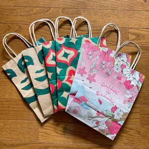 スターバックス ショッパー 紙袋 ショップ袋　６枚セット　ホリデー　桜