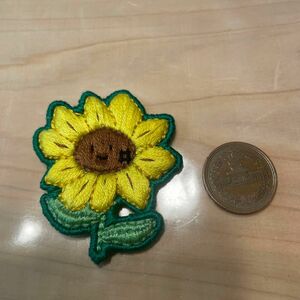 ワッペン 刺繍 花 ひまわり 手作り ハンドメイド 