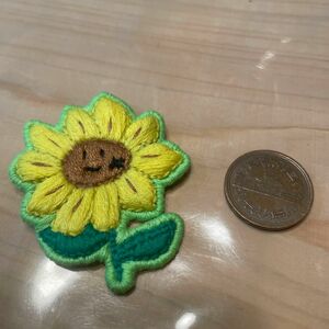 ワッペン 刺繍 花 ひまわり 手作り ハンドメイド 