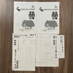 書き込みなし　早稲アカ　小学3年生マンスリーテスト第1回対策用教材