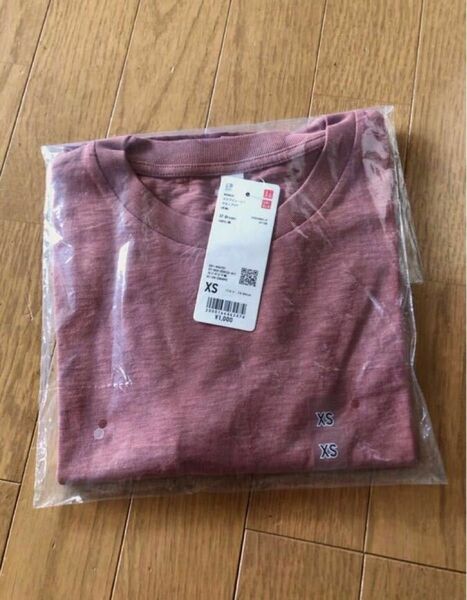 新品 ユニクロ レディース スラブジャージークロップドT（半袖） XSサイズ ブラウン UNIQLO