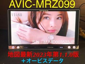 美品 AVIC-MRZ099★最新2023年第1.1.0版＋オービスデータ★ハンズフリーマイク/USBケーブル/バックカメラ付 フルセグ CD録音 DVD Bluetooth