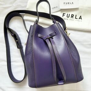 ■極美品■2way FURLA ショルダーバッグ　ミアステラ レザー　パープル