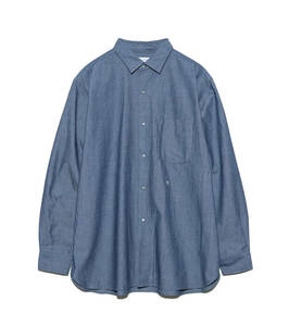 新品 定価27,500円 Size L NANAMICA Regular Collar Chambray Shirt 23AW 長袖シャツ ナナミカ SUGF359 INDIGO 日本製 正規店購入