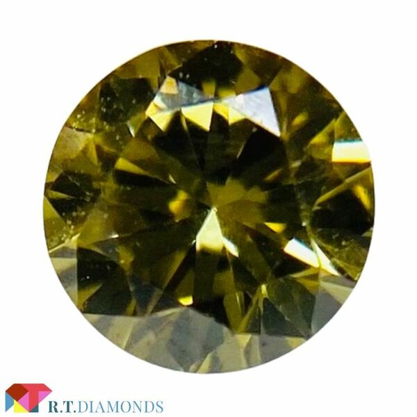 カメレオン！FANCY DEEP BROWNISH GRAYISH YELLOW 0.157ct RD/RT2382/CGL