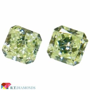 LIGHT YELLOW GREEN 0.090ct/0.104ct SQ/RT2530/CGL