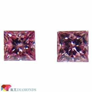 FANCY INTENSE PINK 0.086ct＆0.087ct/SQ/RT2587/CGL