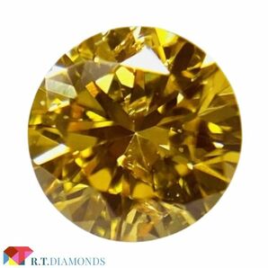 FANCY VIVID ORANGY YELLOW 0.136ct RD/RT2565/CGL