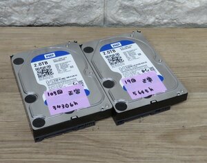 ★≪中古品≫WD HDD 3.5 2T WD20EZRZ 64M 2台[t24031807]