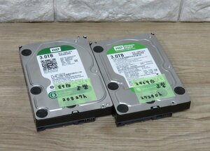 ★≪中古品≫WD HDD 3.5 3T WD30EZRX 2台[t24040109]