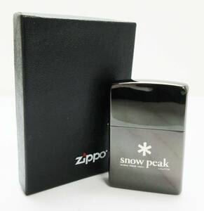 KM-4097《ZIPPO/ジッポー》snow peak/スノーピーク★2004年/9月★USA/アメリカ製★黒/ブラック★オイルライター 喫煙具★保管 未使用★