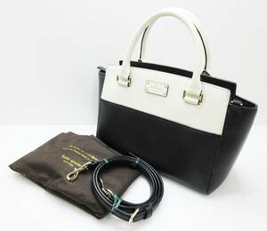 KM-4044《2WAYバッグ》kate spade NEW YORK/ケイトスペード★ハンドバッグ ショルダーバッグ 斜め掛け★レザー★ホワイト×ブラック★