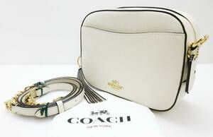 KM-4043《ショルダーバッグ》コーチ/COACH★29411★レザーチェーン フリンジ★カメラバッグ ポシェット ミニバッグ★アイボリー系カラー★