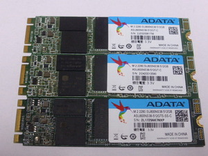 ADATA SSD M.2 SATA Type2280 512GB 3枚セット 正常判定 本体のみ 中古品です SU800NS38②