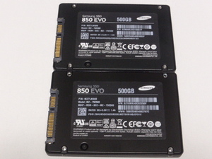 Samsung 850EVO SSD SATA 2.5inch 500GB 2台セット 正常判定 本体のみ 中古品です MZ7LN500