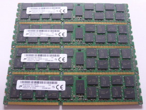 メモリ サーバーパソコン用 1.5V Micron PC3-14900R(DDR3-1866R) ECC Registered 16GBx4枚 合計64 GB 起動確認済みです②