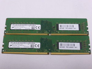 メモリ デスクトップパソコン用 Micron DDR4-2666 PC4-21300 16GBx2枚 合計32GB 起動確認済です