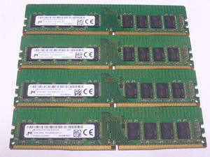 メモリ デスクトップパソコン用 Micron DDR4-2666 PC4-21300 ECC Unbuffered 16GBx4枚 合計64GB 起動確認済です MTA18ASF2G72AZ-2G6D1ZK⑤