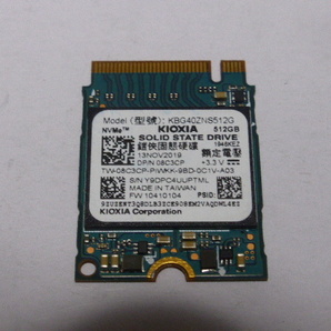 KIOXIA SSD M.2 NVMe Type2230 Gen 3x4 512GB 電源投入回数232回 使用時間1321時間 正常99% KBG40ZNS512G 中古品です①の画像1