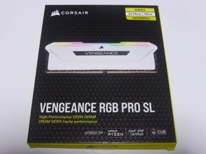 メモリ デスクトップ用 CORSAIR VENGEANCE RGB PRO SL DDR4-3200 PC4-25600 16GBx2枚 合計32GB CMH32GX4M2E3200C16W 起動確認済みです 