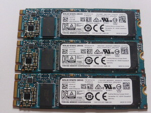 TOSHIBA SSD M.2 SATA Type2280 256GB 3 pieces set normal judgment body only secondhand goods. KSG60ZMV256G③