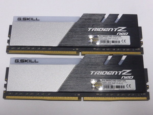 メモリ デスクトップパソコン用 G.SKILL TRIDENT Z NEO RGB DDR4-3600 PC4-28800 16GBx2枚 合計32GB F4-3600C18D-32GTZN 起動確認済みです