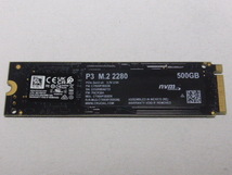 Crucial P3 SSD NVMe M.2 500GB 電源投入回数28回 使用時間5時間 正常100%判定 本体のみ 中古品です CT500P3SSD8JP_画像6